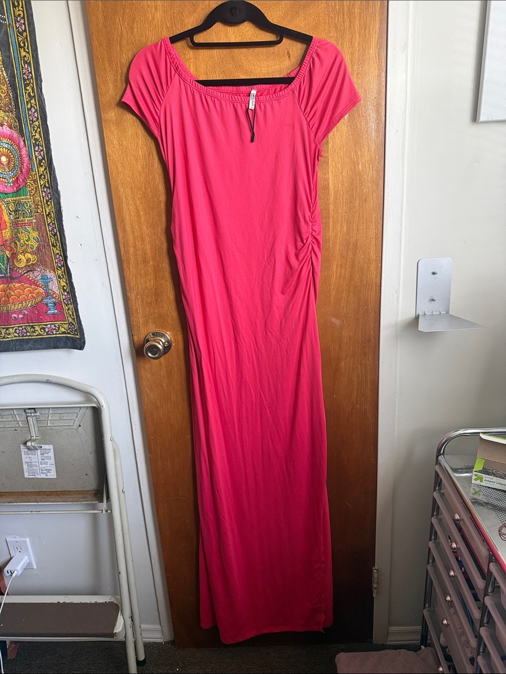 Mother Bee - Hot Pink Short-Sleeve Maxi Dress